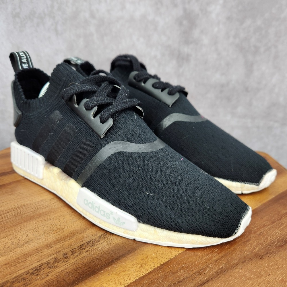 Adidas NMD R1 Primeknit Sneakers Mens‎ 9 Black Low Top Casual Shoes S81848 - Picture 2 of 11